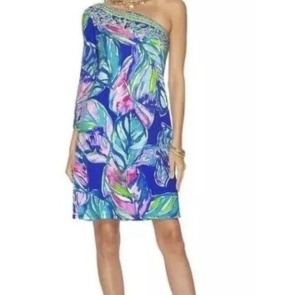 Womens Lilly Pulitzer Petra One Shoulder Dress Casa Del Sol Print S